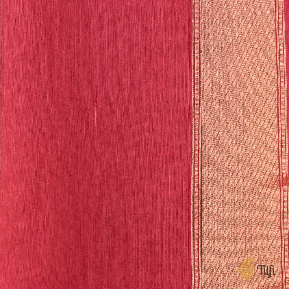 Pink-Peach Pure Silk by Cotton Banarasi Handloom Saree