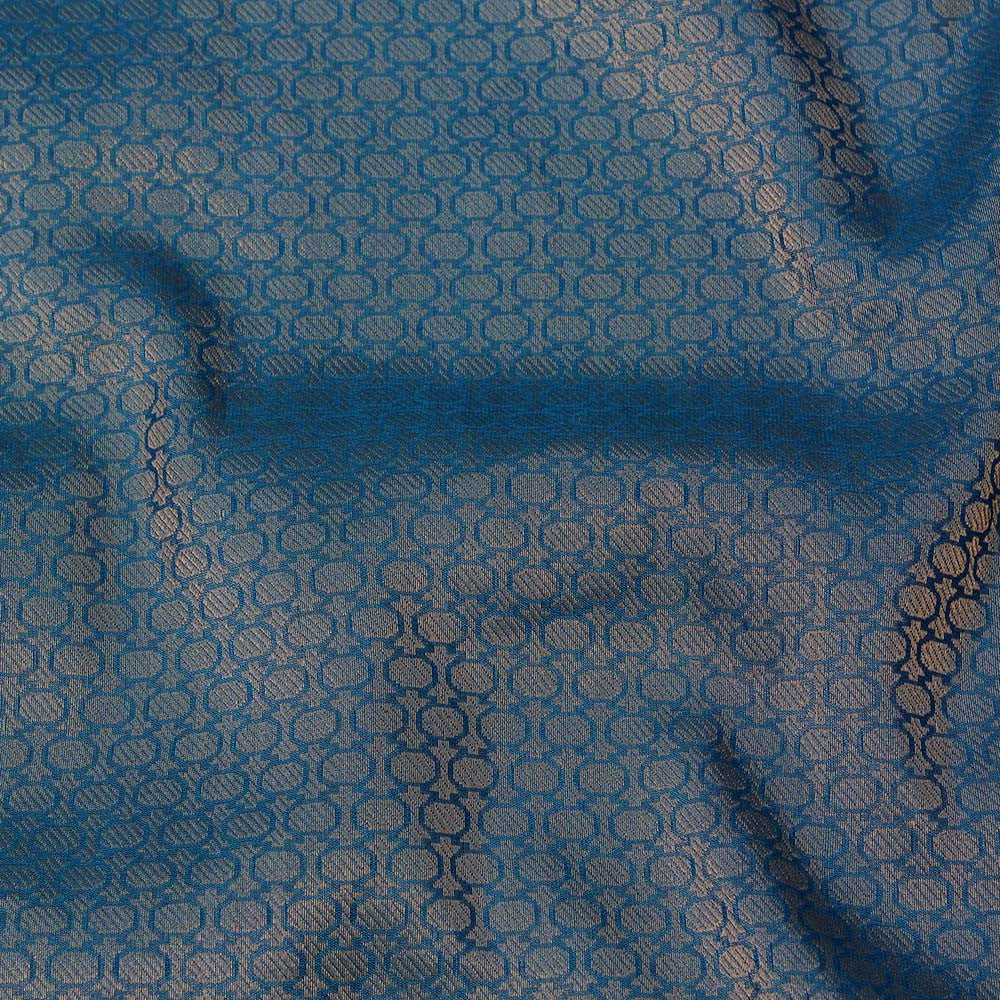 Sea Green-Blue Pure Silk Georgette Banarasi Handloom Saree