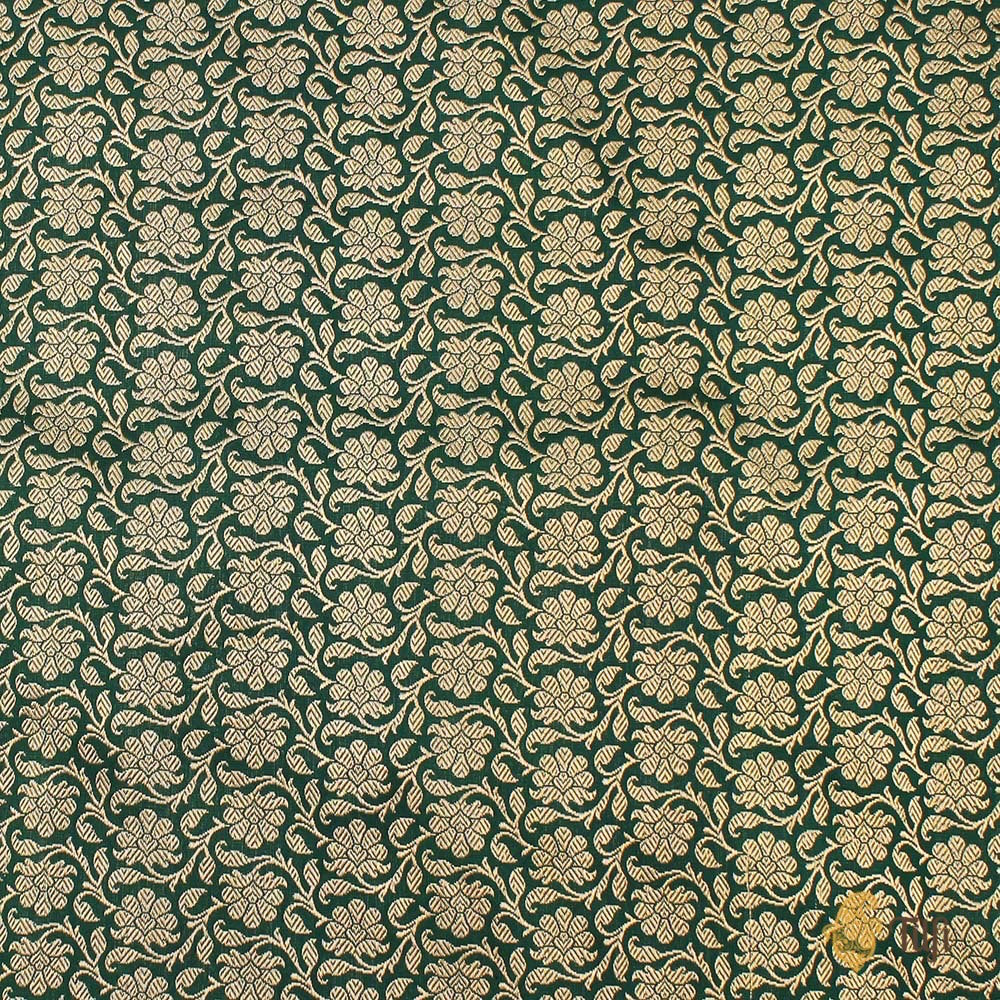 Bottle Green Pure Katan Silk Banarasi Handloom Saree