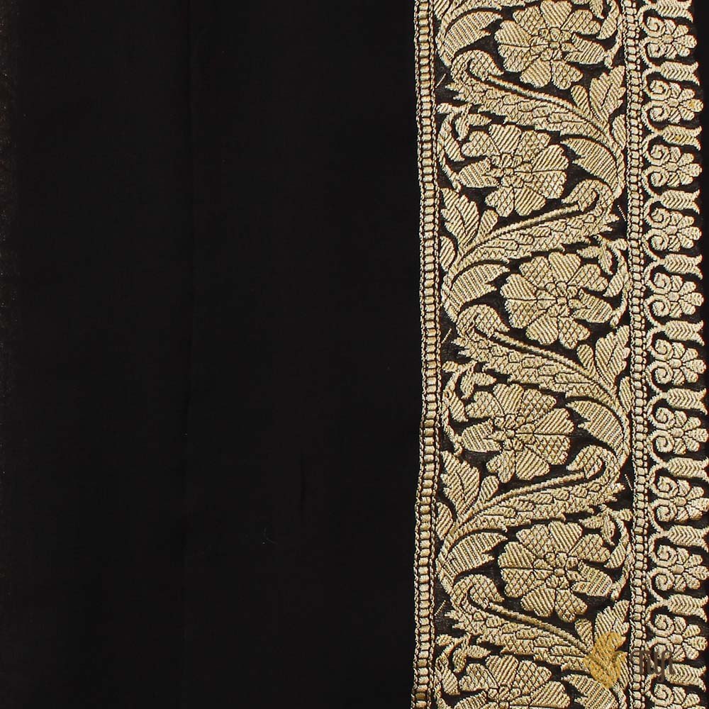 Maroon Pure Georgette Banarasi Handloom Saree