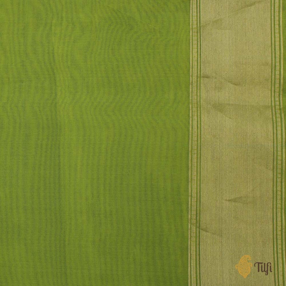Turquoise Green Pure Kora Silk Handloom Banarasi Saree