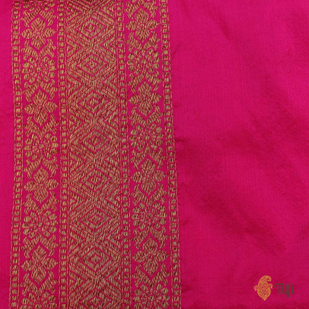 Red-Gulabi Pink Pure Katan Silk Banarasi Handloom Saree