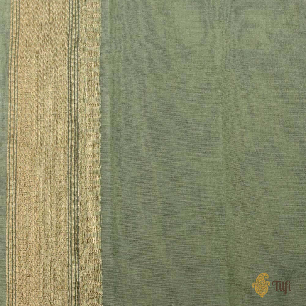 Light Aqua Green Pure Kora Silk Banarasi Handloom Saree