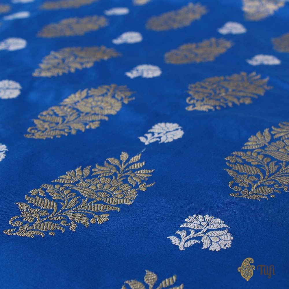 Blue Pure Katan Silk Banarasi Handloom Saree