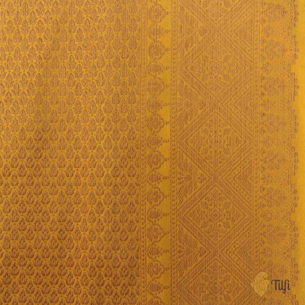 Yellow Pure Katan Silk Banarasi Handloom Saree