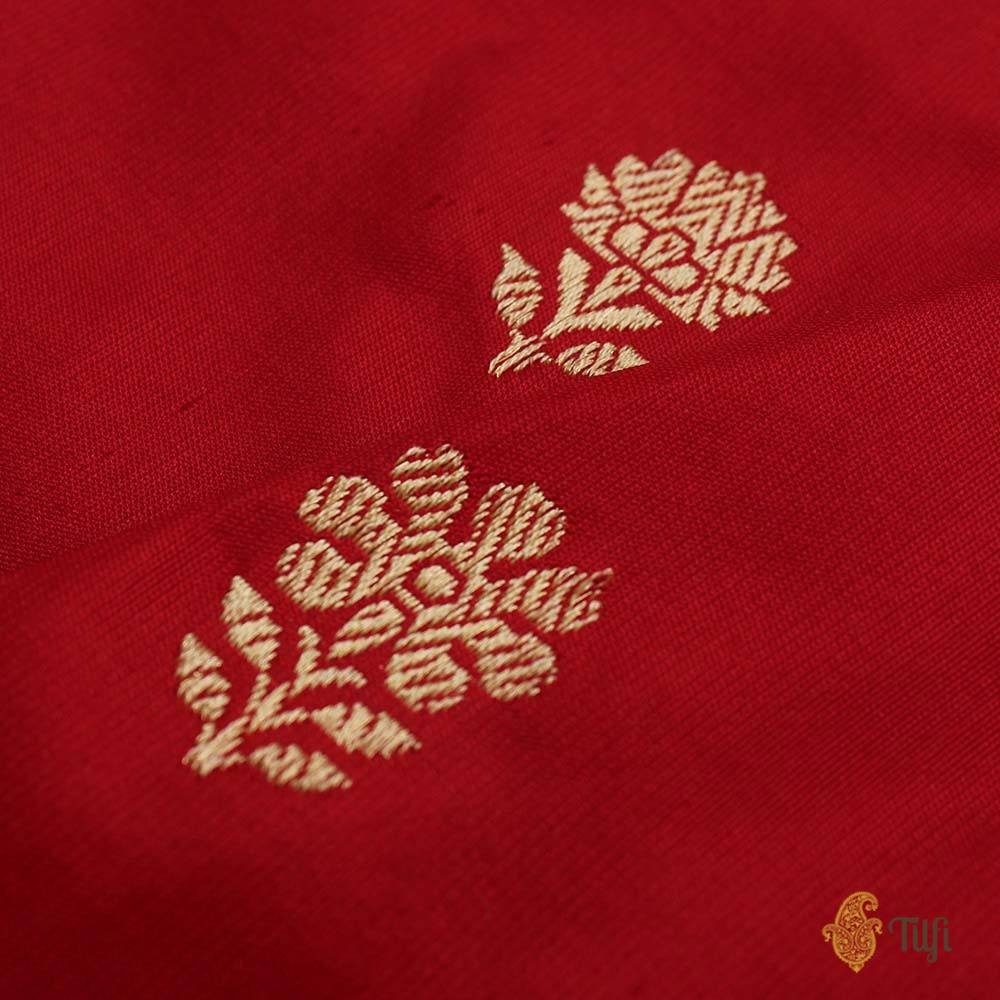 Red Pure Katan Silk Banarasi Handloom Saree