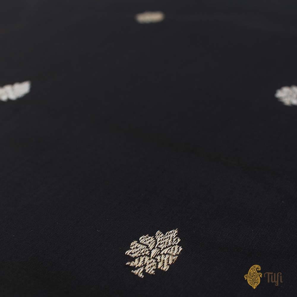 Black Pure Katan Silk Banarasi Handloom Saree