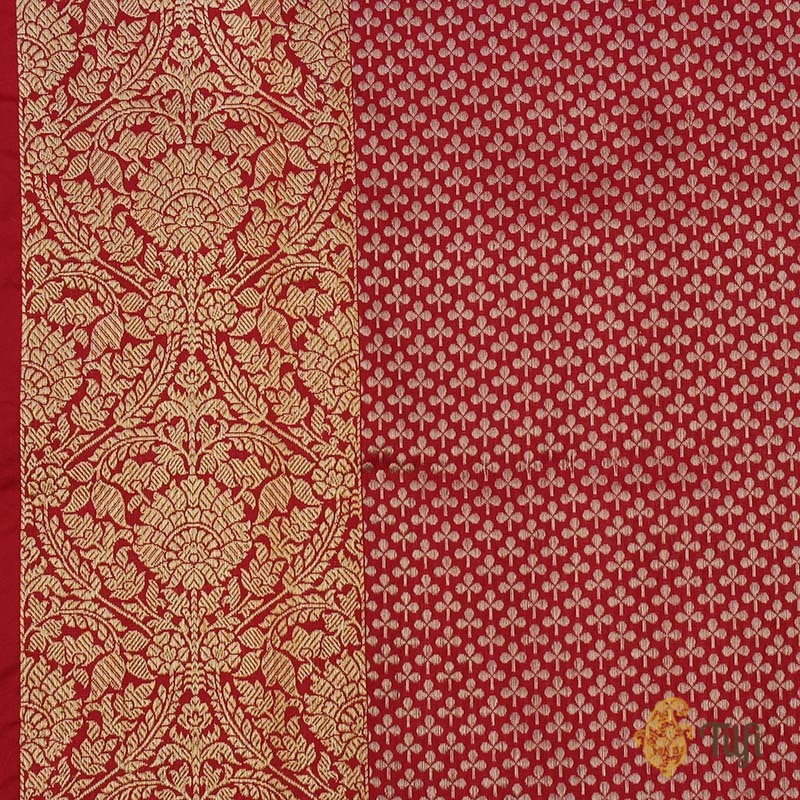 Red Pure Katan Silk Banarasi Handloom Saree