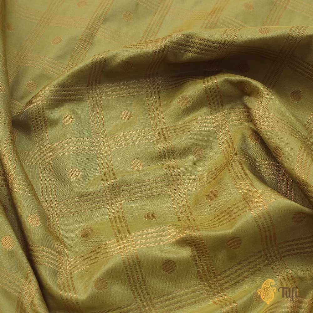 Pista Green Pure Katan Silk Banarasi Handloom Saree