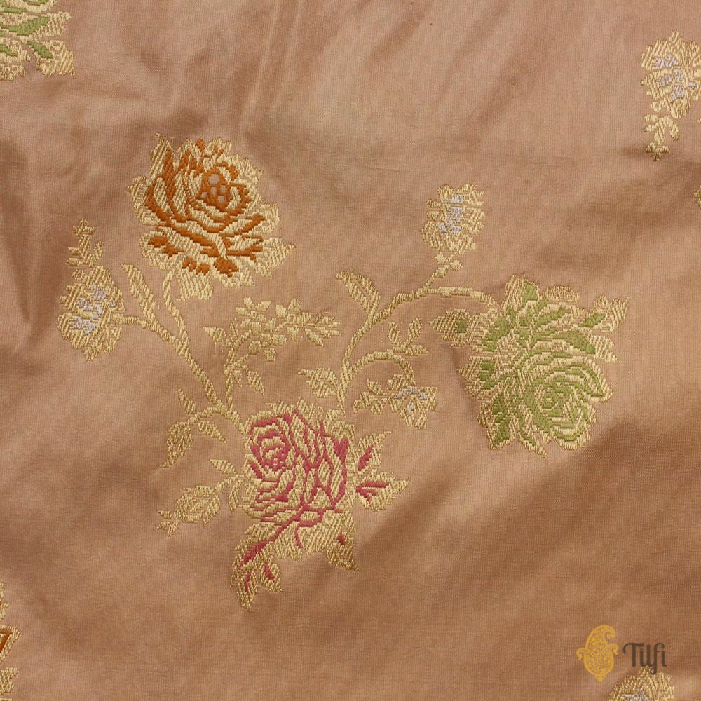 Dusty Rose Pink Pure Katan Silk Banarasi Handloom Saree