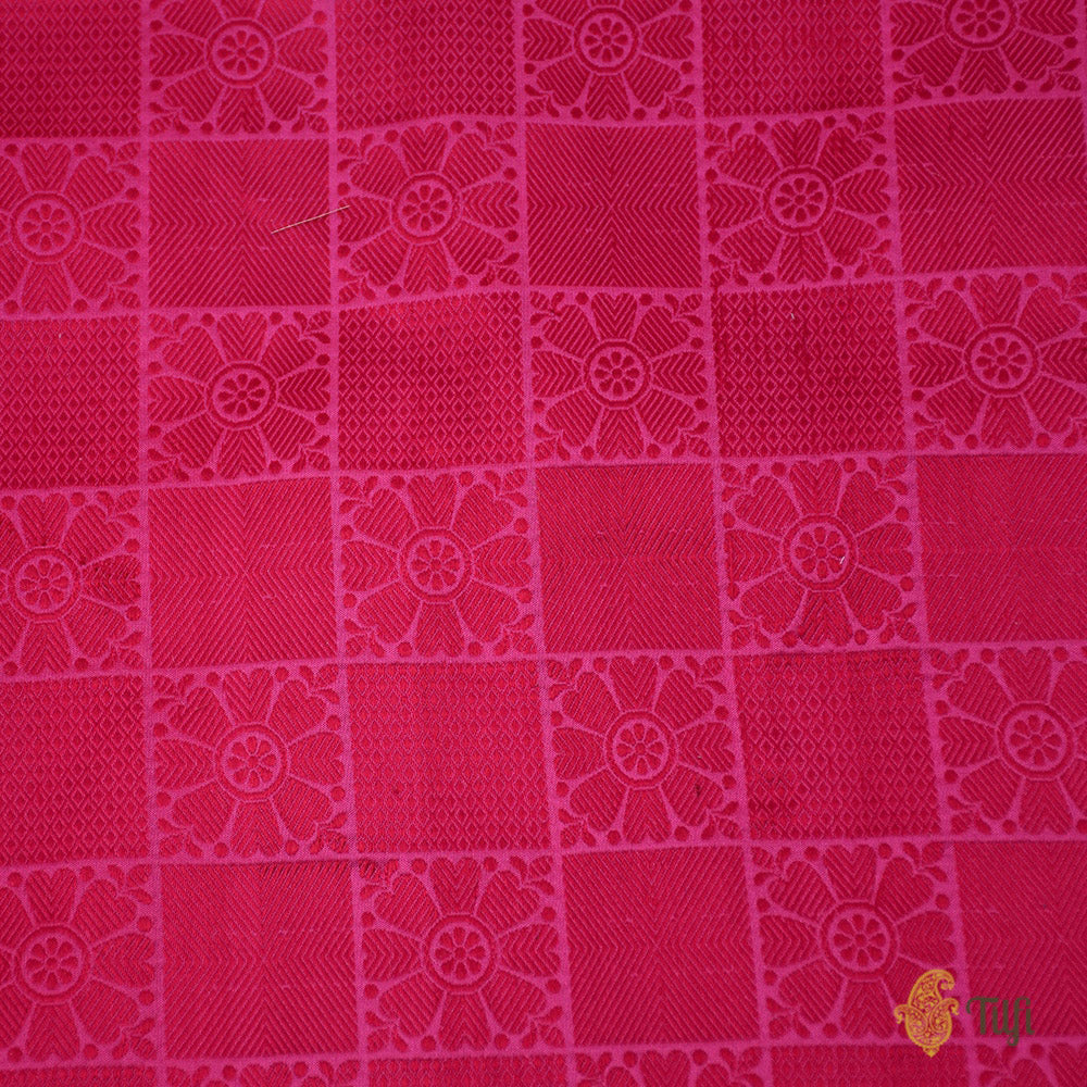 Red-Pink Pure Katan Silk Banarasi Handloom Saree