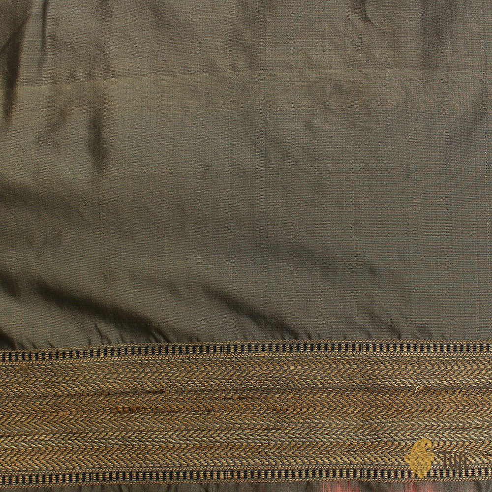 Off-White Pure Katan Silk Banarasi Handloom Saree