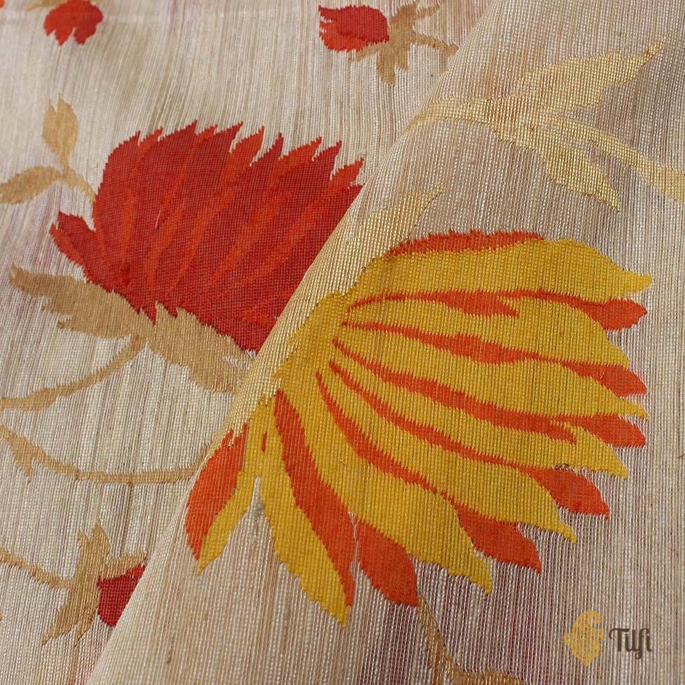 Tussar Pure Dupion Silk Banarasi Handloom Saree