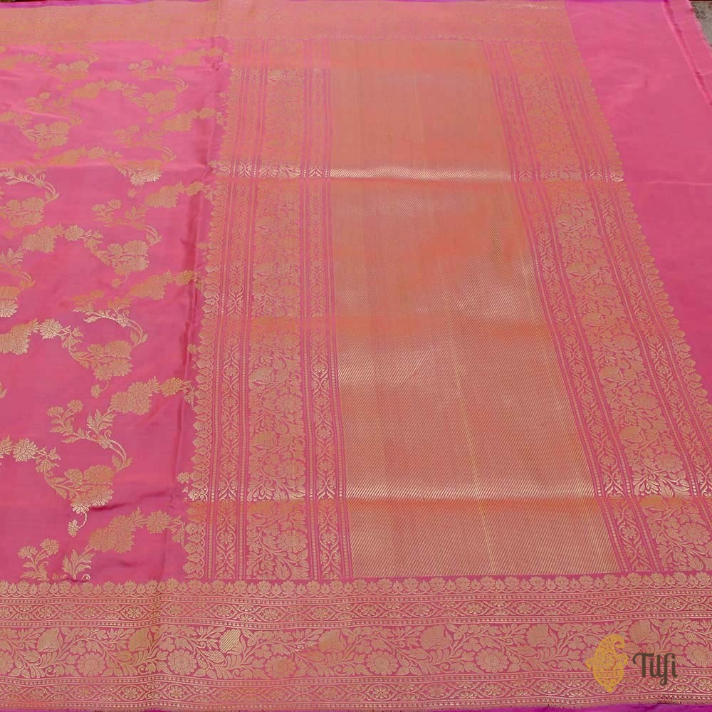 Taffy Pink Pure Katan Silk Banarasi Handloom Saree