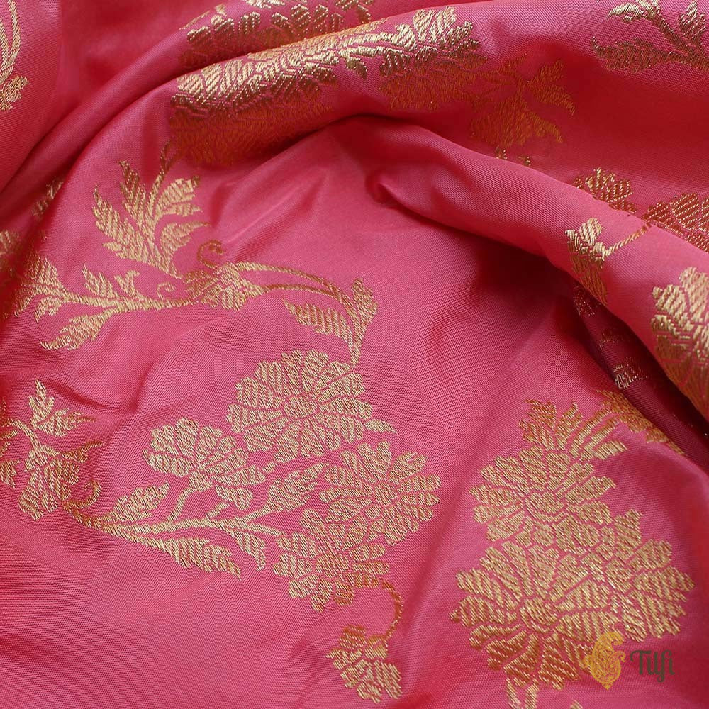 Taffy Pink Pure Katan Silk Banarasi Handloom Saree