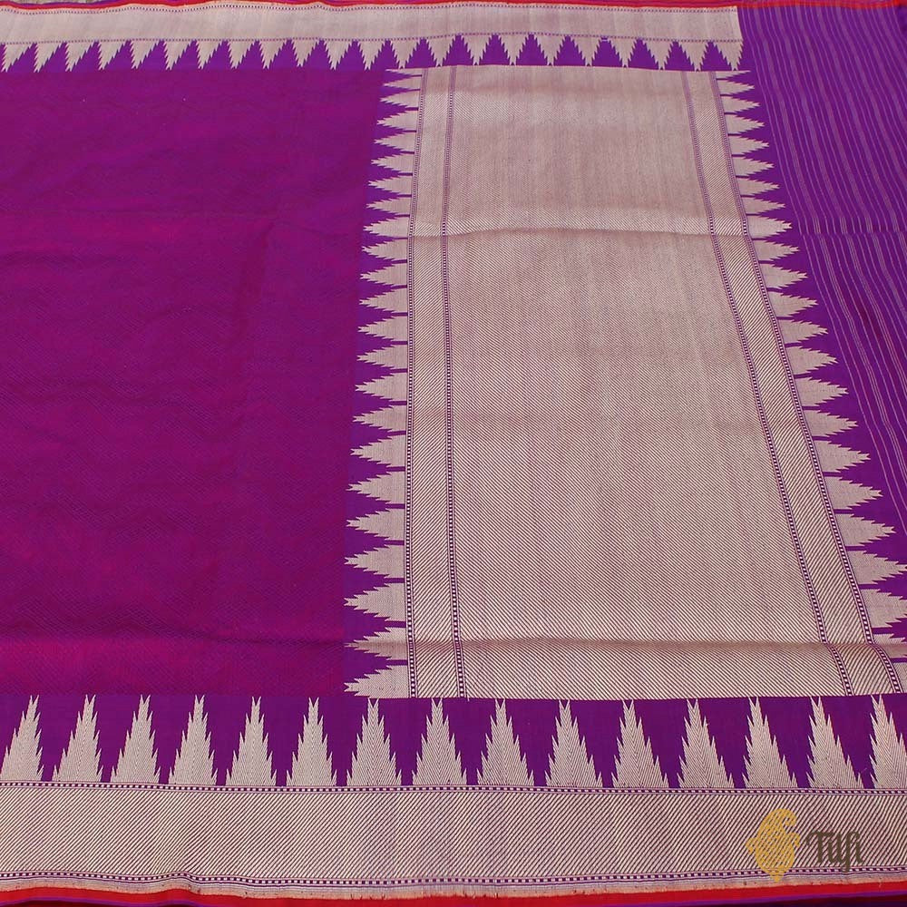 Magenta Pure Katan Silk Banarasi Handloom Saree