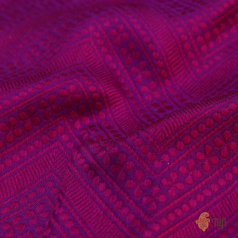 Magenta Pure Katan Silk Banarasi Handloom Saree