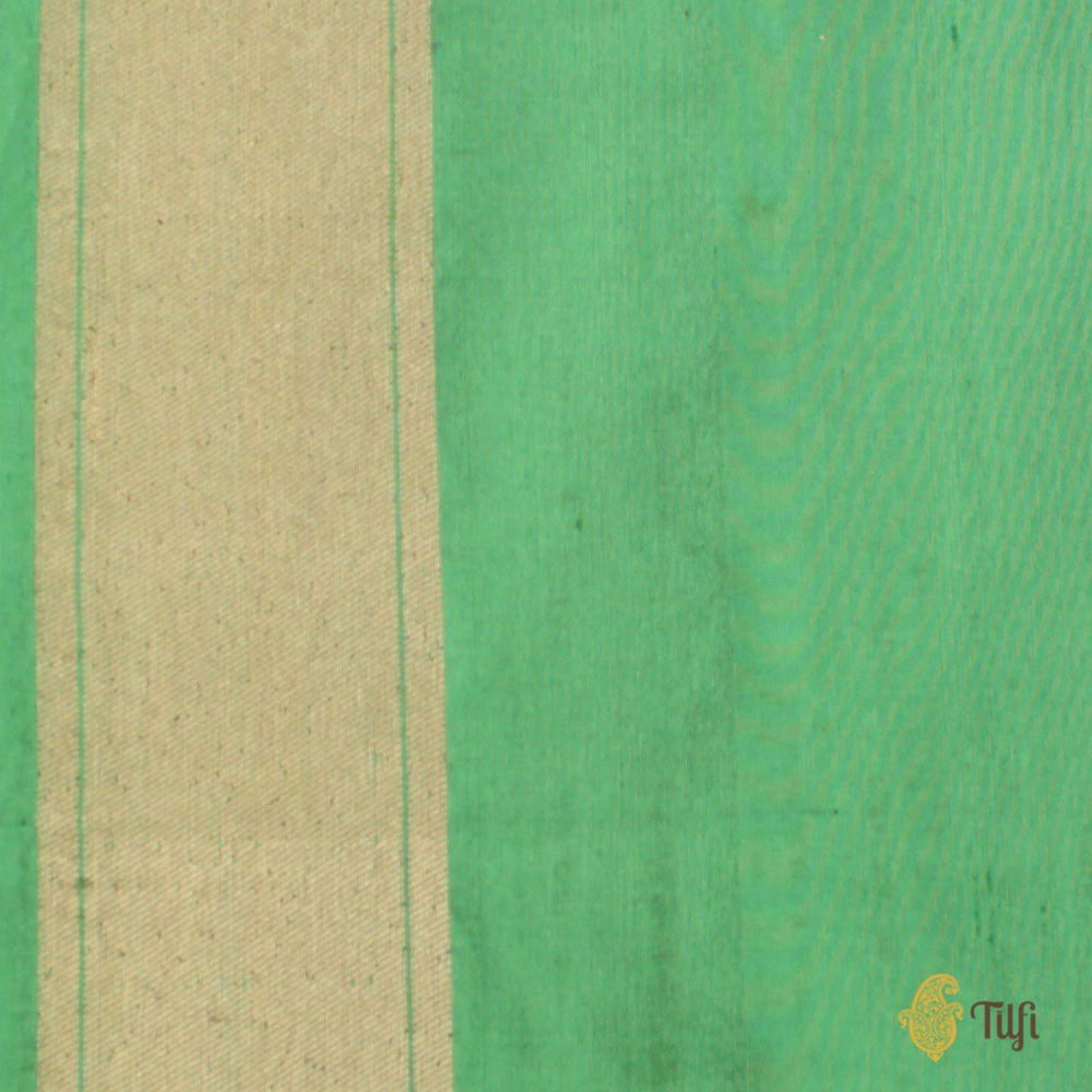 Sea Green Pure Katan Silk Banarasi Handloom Saree