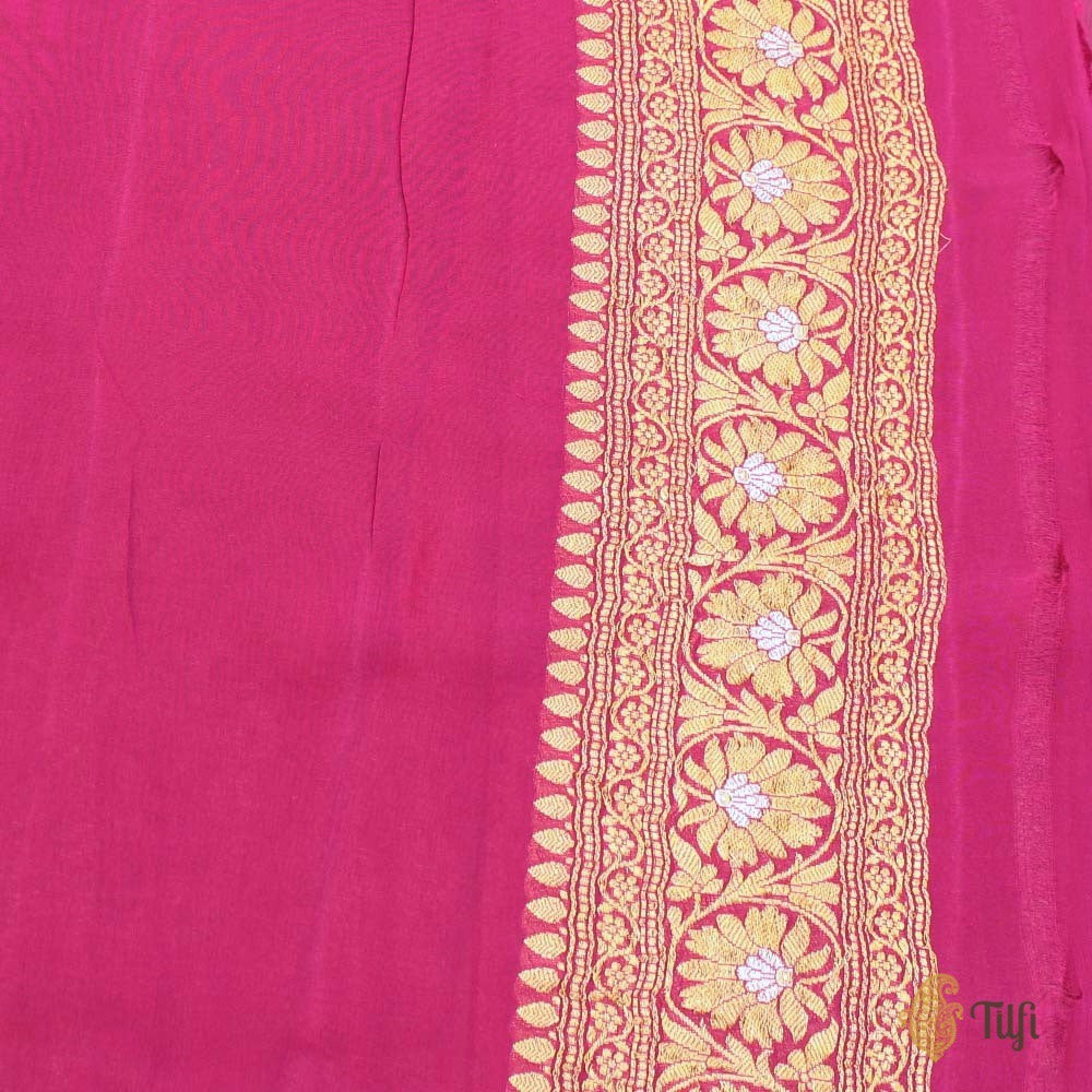 Lilac-Purple Ombré Pure Khaddi Georgette Banarasi Handloom Saree
