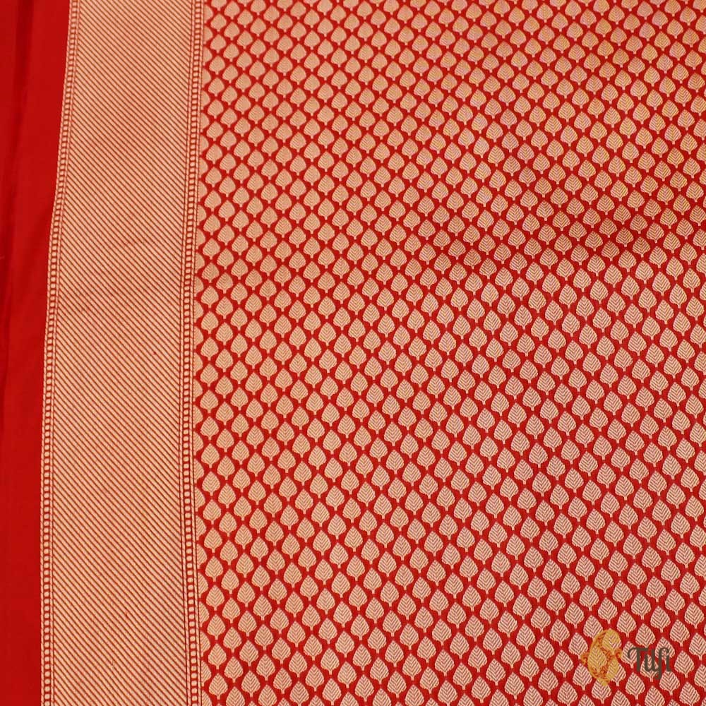 Red Pure Katan Silk Banarasi Handloom Saree