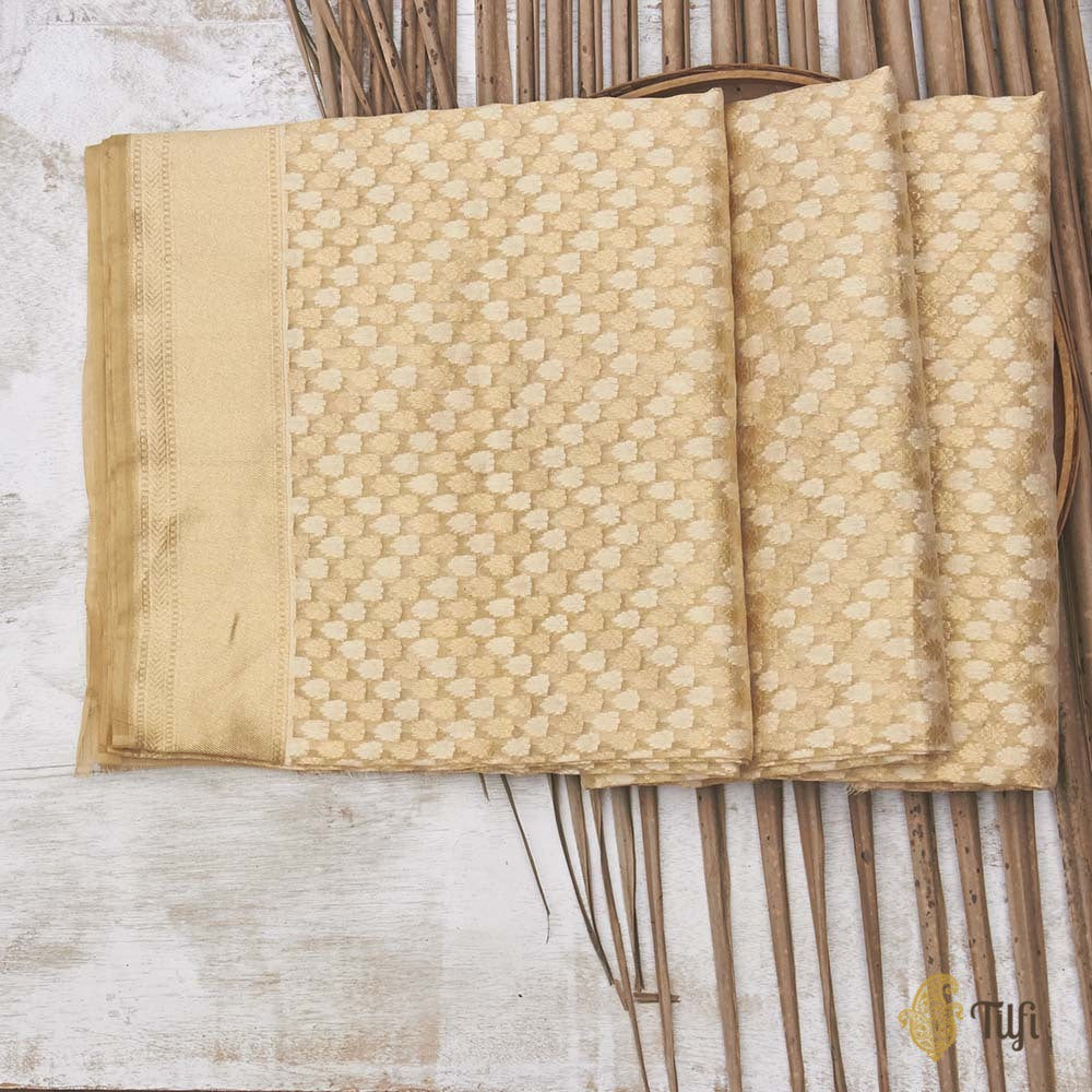 Gold Pure Kora Tissue Banarasi Handloom Saree