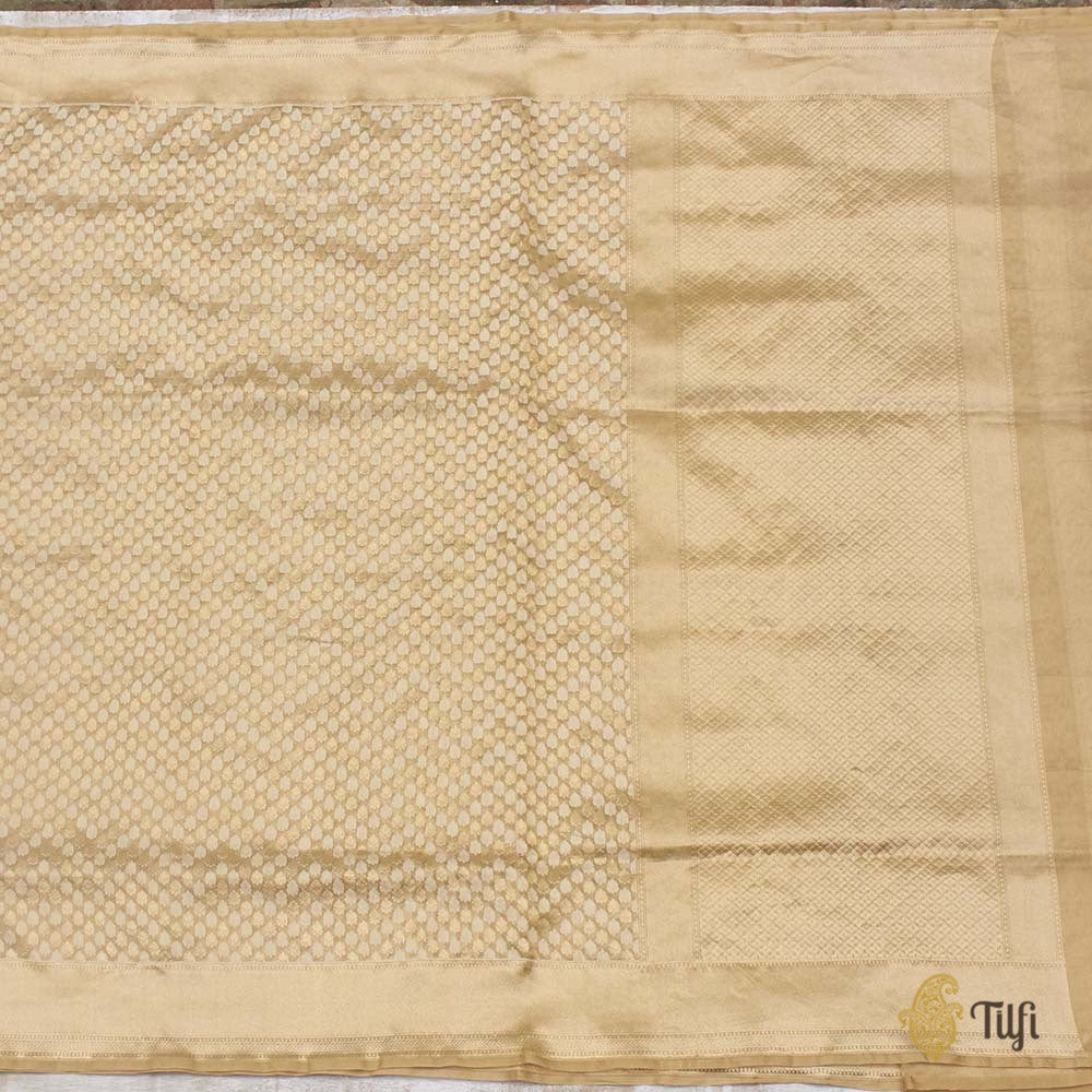 Gold Pure Kora Tissue Banarasi Handloom Saree