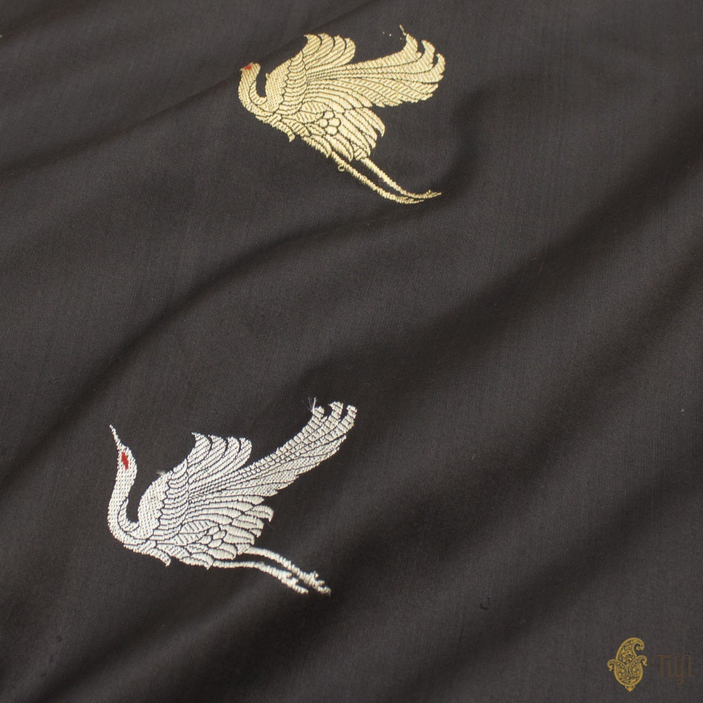 Black Pure Katan Silk Banarasi Handloom Saree