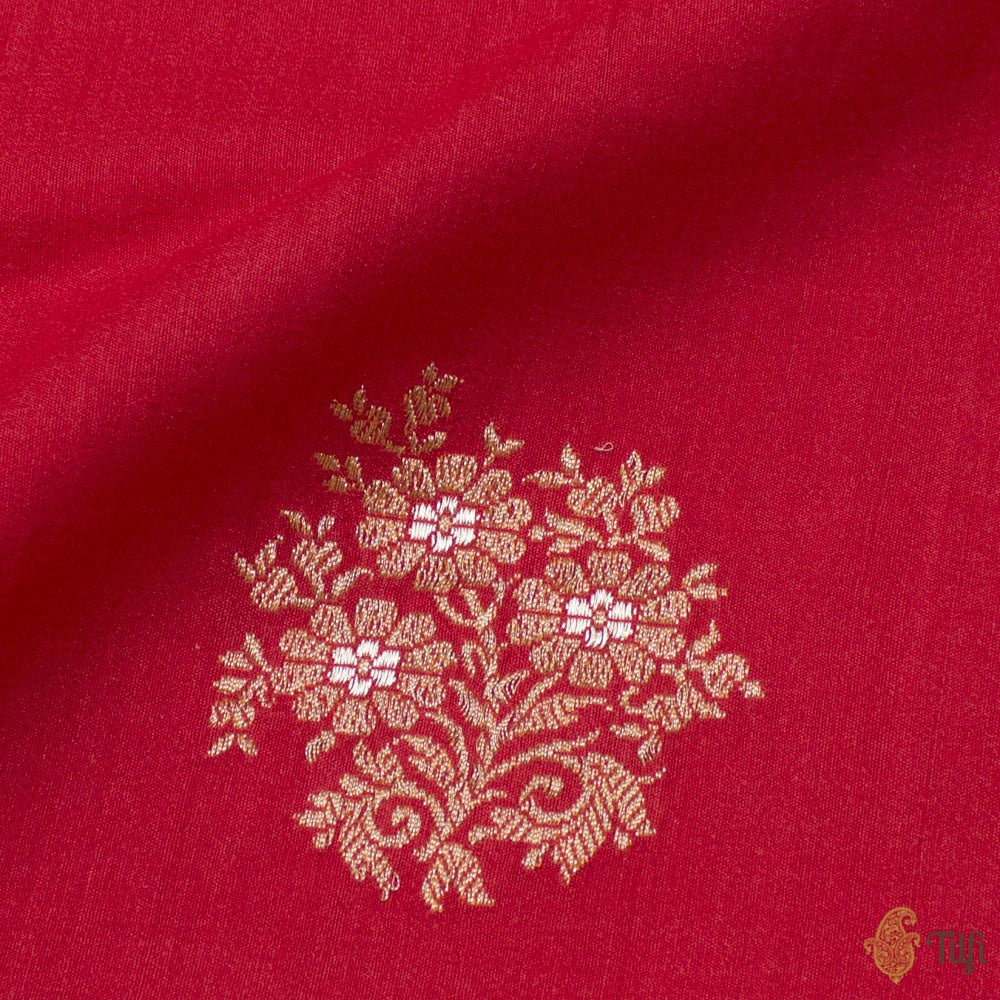 Red Pure Monga Silk Banarasi Handloom Saree