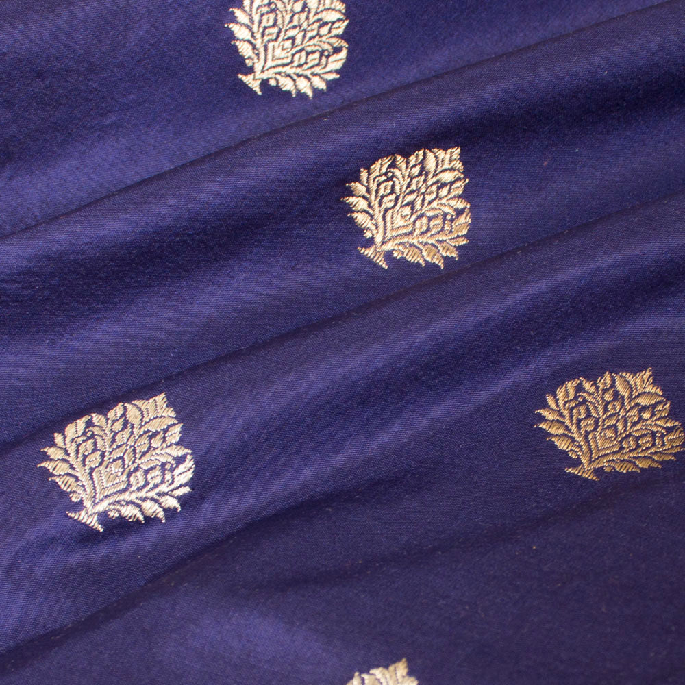 Navy Blue Pure Katan Silk Banarasi Handloom Saree