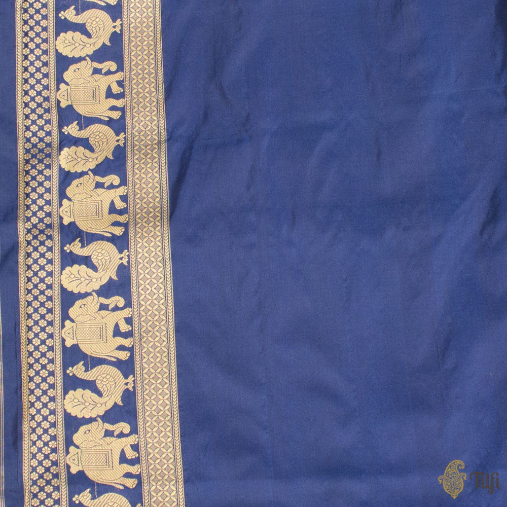 Royal Blue Pure Katan Silk Shikaargah Saree