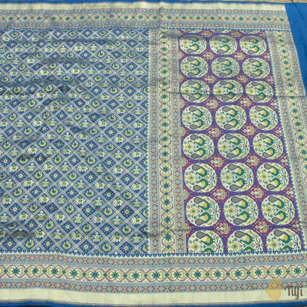Blue Pure Katan Silk Banarasi Handloom Patola Saree - Tilfi