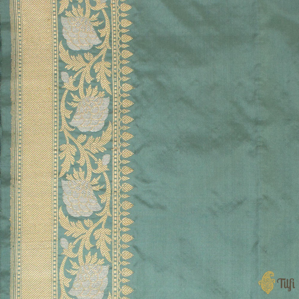 Blue Pure Katan Silk Banarasi Handloom Saree