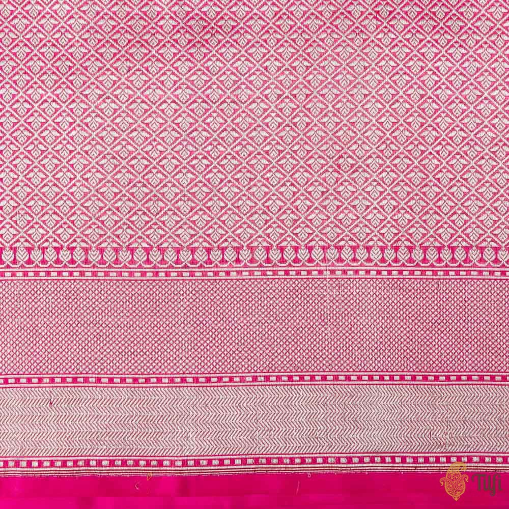 Red-Rani Pink Pure Katan Silk Banarasi Handloom Saree