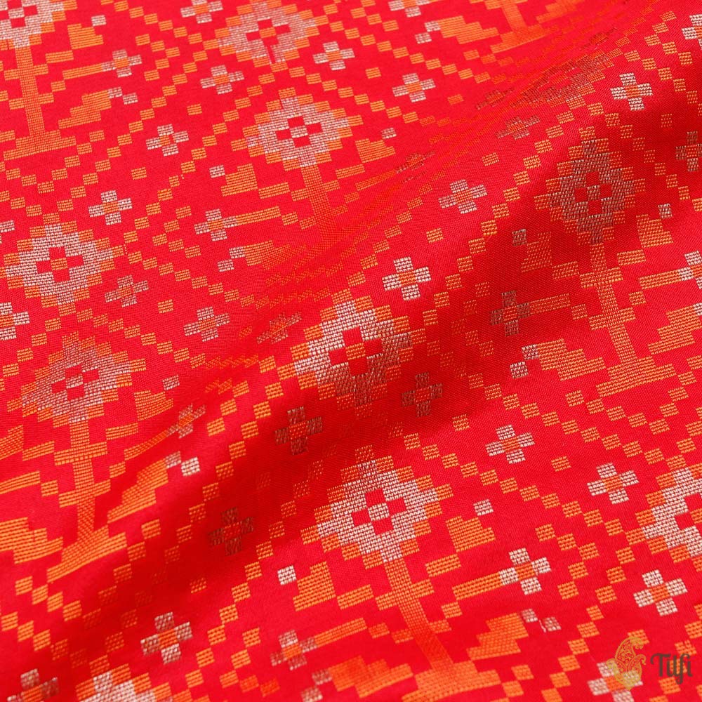 Red Pure Katan Silk Banarasi Handloom Patola Saree