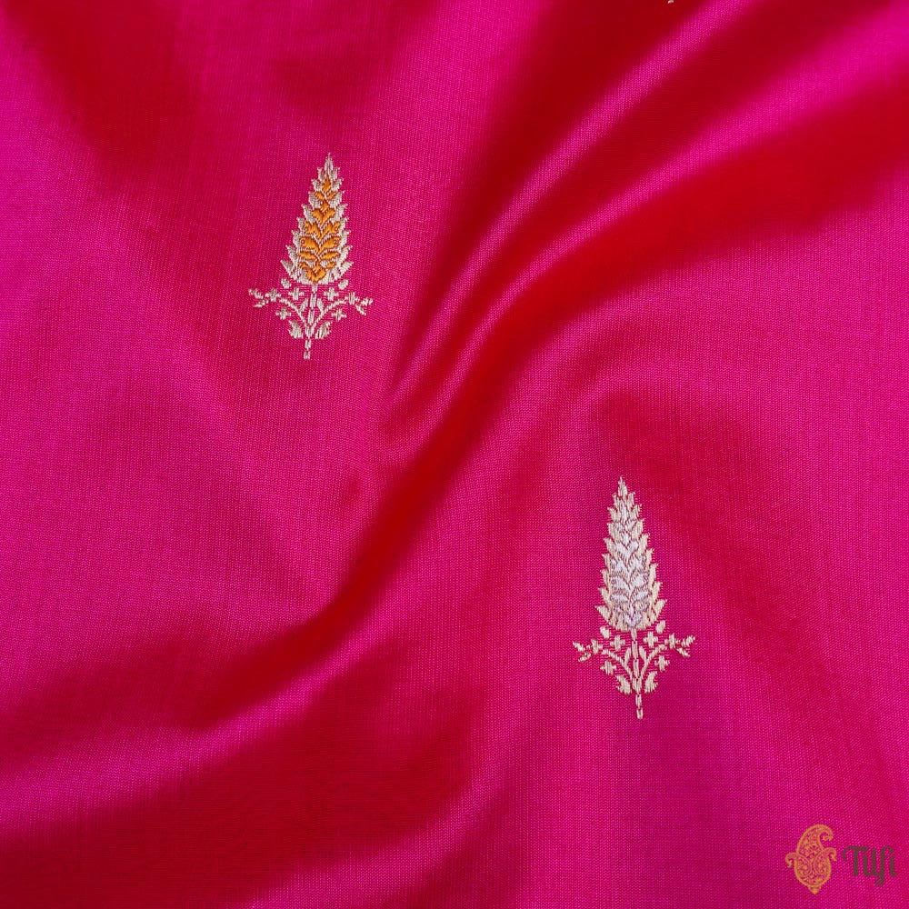 Red-Rani Pink Pure Katan Silk Banarasi Handloom Saree