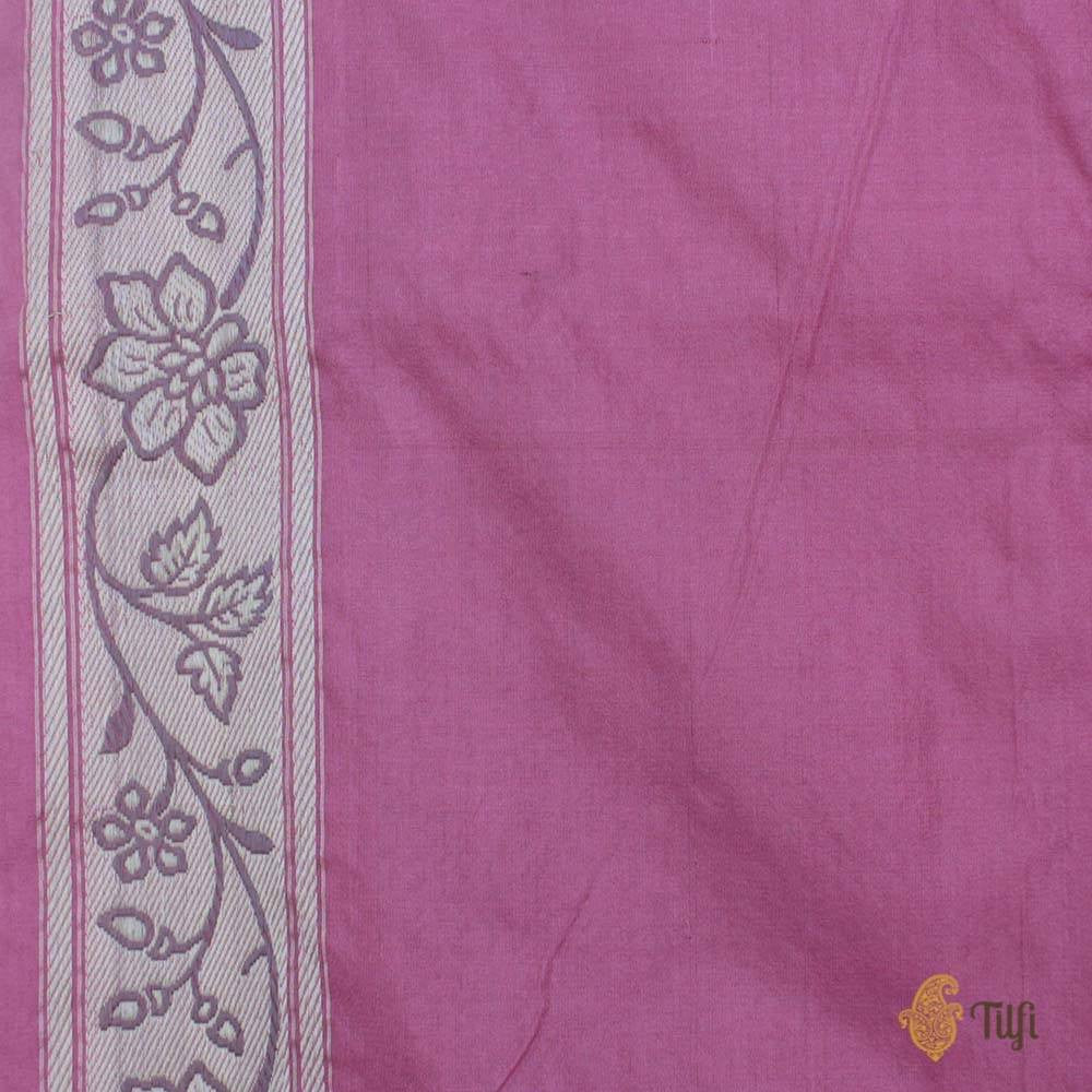 Old Rose Pink Pure Katan Silk Banarasi Handloom Saree