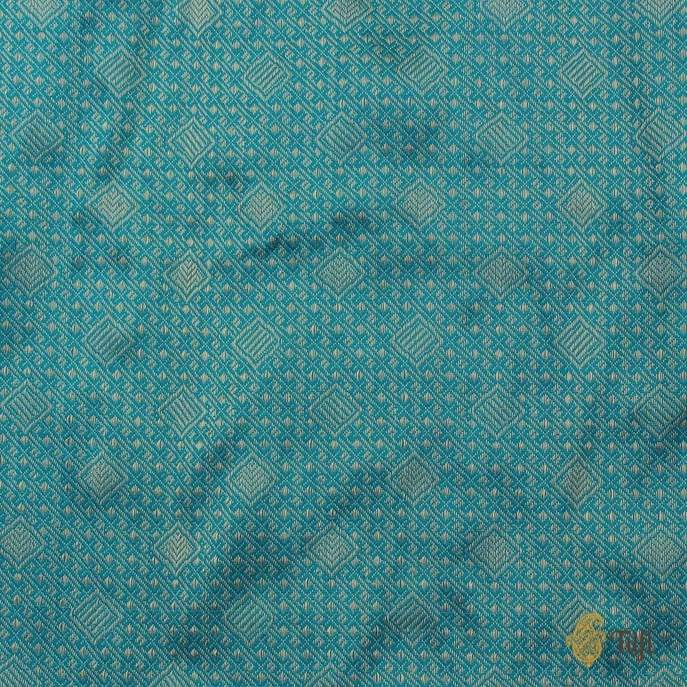 Turquoise Blue Pure Katan Silk Banarasi Handloom Saree