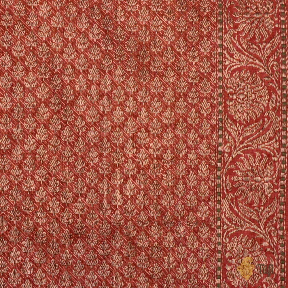 Cream-Beige Pure Katan Silk Banarasi Kadiyal Handloom Saree