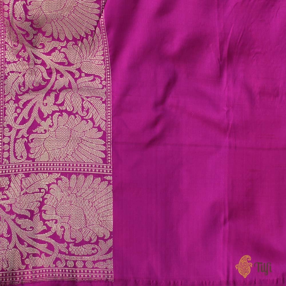 Royal Blue-Pink Pure Katan Silk Banarasi Handloom Saree
