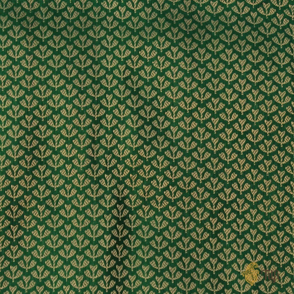 Green Pure Katan Silk Banarasi Handloom Saree