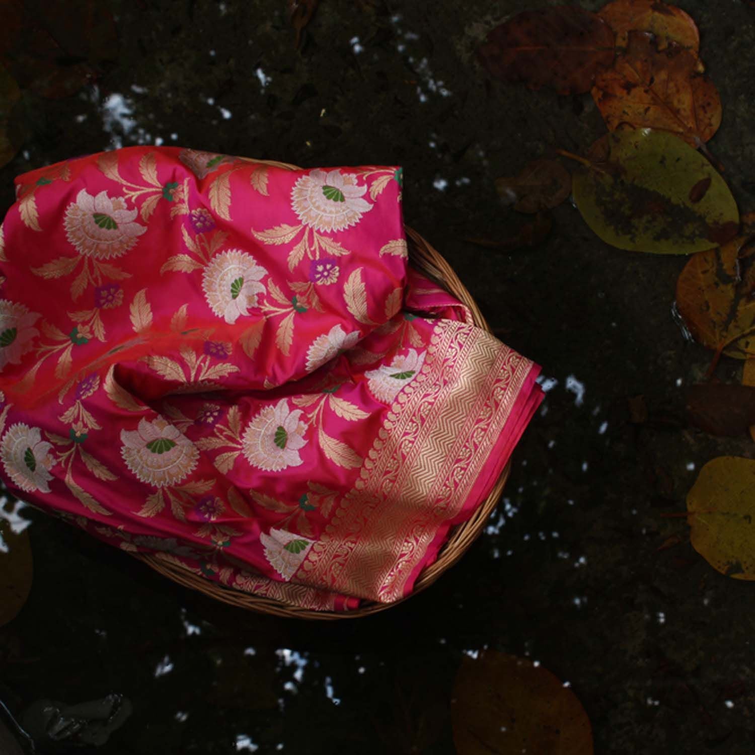 Orange Rose-Pink Pure Katan Silk Banarasi Handloom Saree - Tilfi