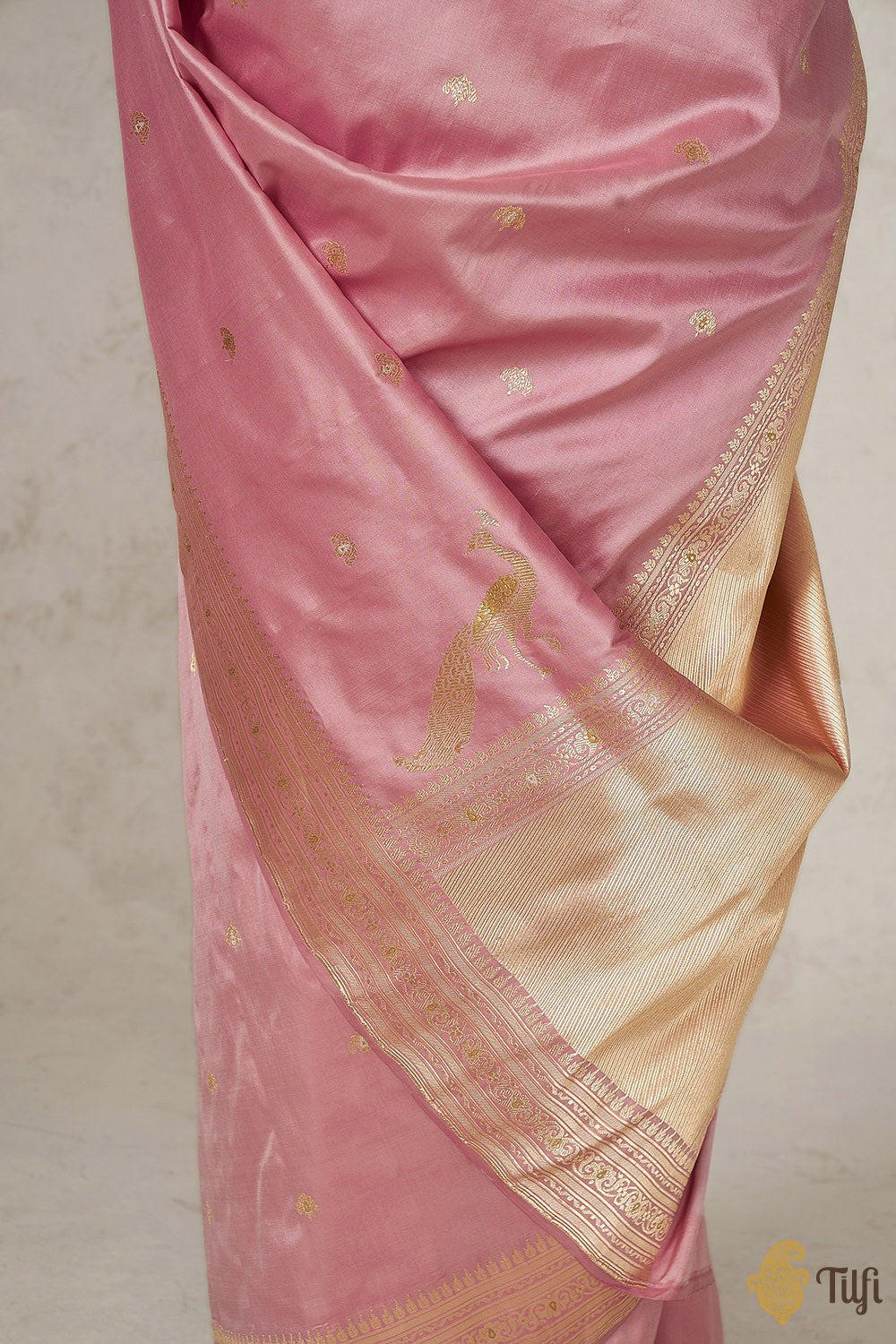 Soft Pink Pure Katan Silk Banarasi Handloom Saree