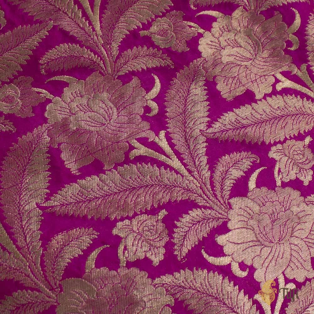 Rani Pink Pure Katan Silk Banarasi Handloom Fabric