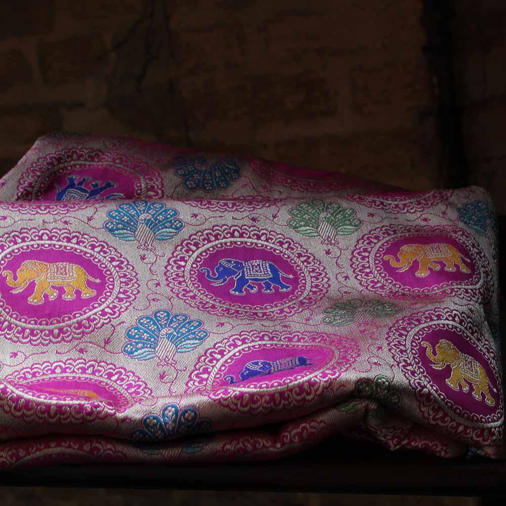 Pink Zari Vasket Pure Katan Silk Banarasi Handloom Saree - Tilfi