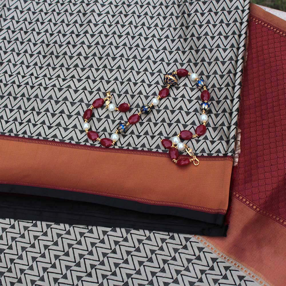 Black and Grey Pure Soft Satin Banarasi Handloom Saree - Tilfi